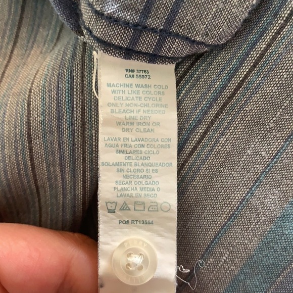 Perry Ellis blue striped short sleeve men’s shirt size L - Picture 8 of 11